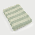Striped Sage Cotton Knitted Throw
