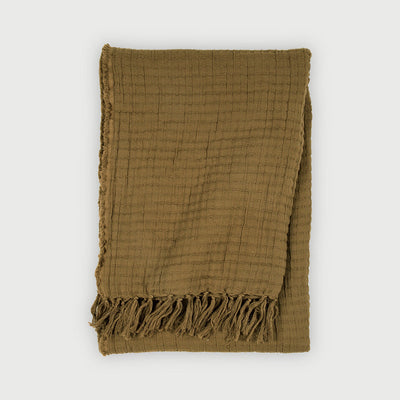 Trail Tan Brown Cotton Throw
