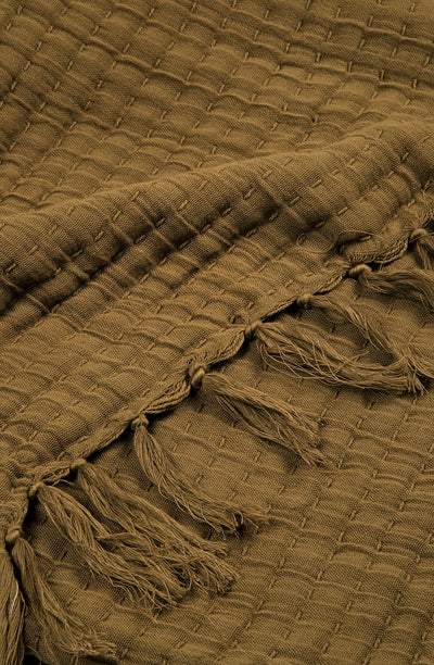 Trail Tan Brown Cotton Throw