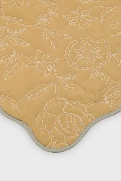 Rosabelle Chintz Ochre Scallop Mats-Set of 2