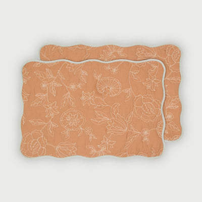 Rosabelle Chintz Spice Scallop Mats-Set of 2