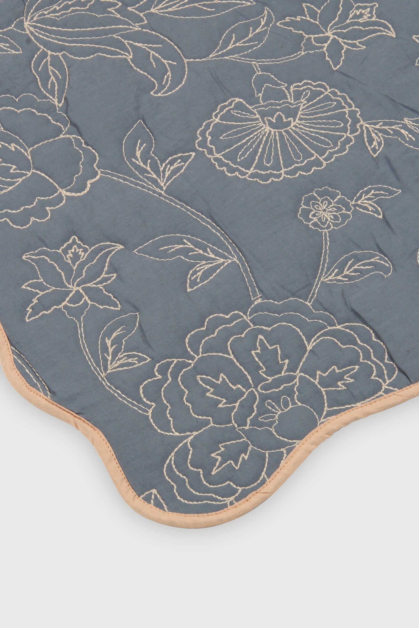 Rosabelle Chintz Azure Scallop Mats-Set of 2
