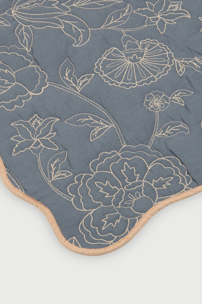 Rosabelle Chintz Azure Scallop Mats-Set of 2