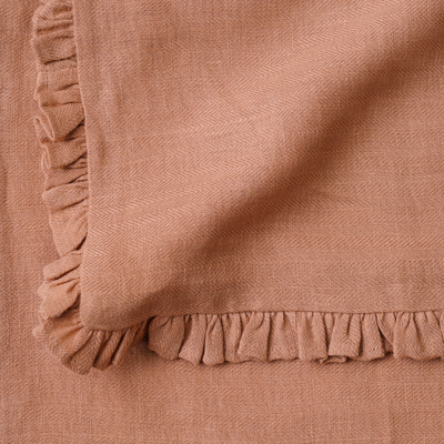 Herringbone Linen Ruffle Spice Table Mats-Set of 2