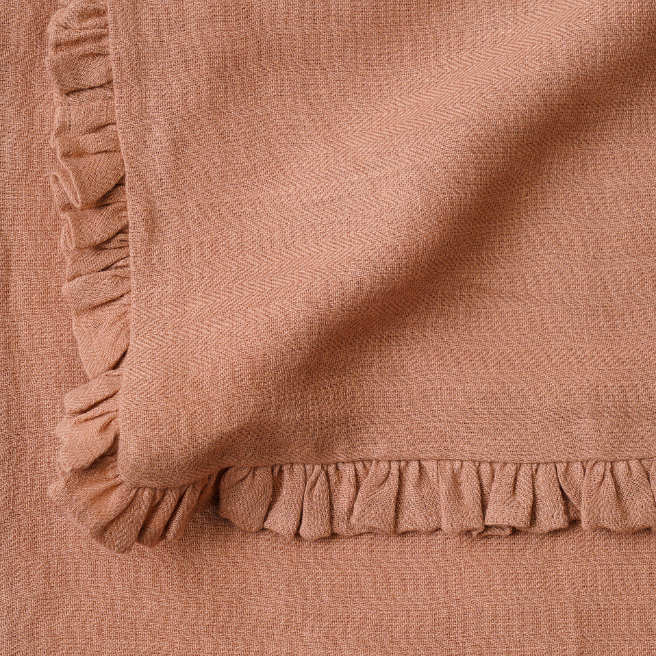 Herringbone Linen Ruffle Spice Table Mats-Set of 2