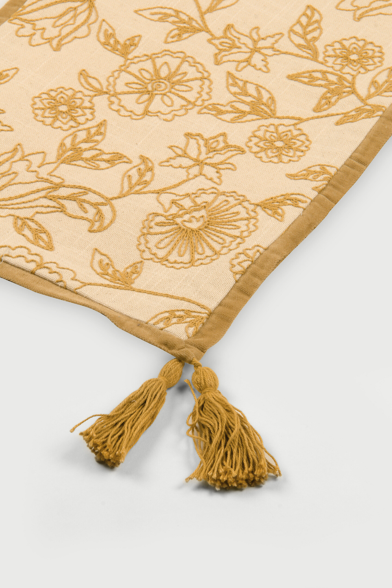Rosabelle Chintz Ochre Table Runner