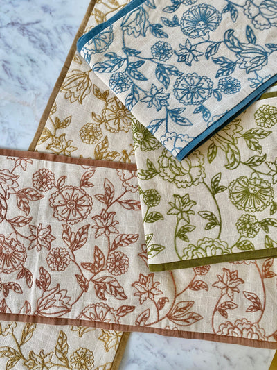 Rosabelle Chintz Olive Table Runner