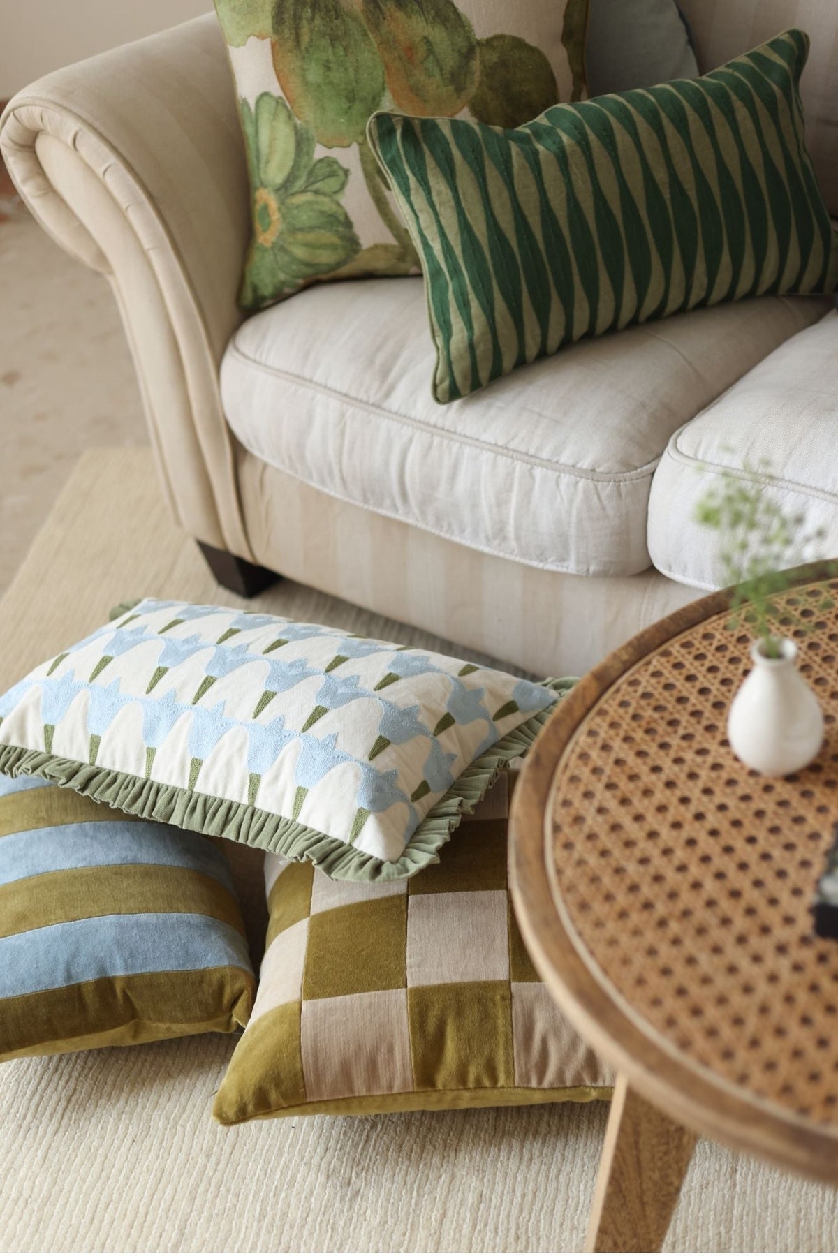 Tulip Light Blue Oblong Cushion Cover