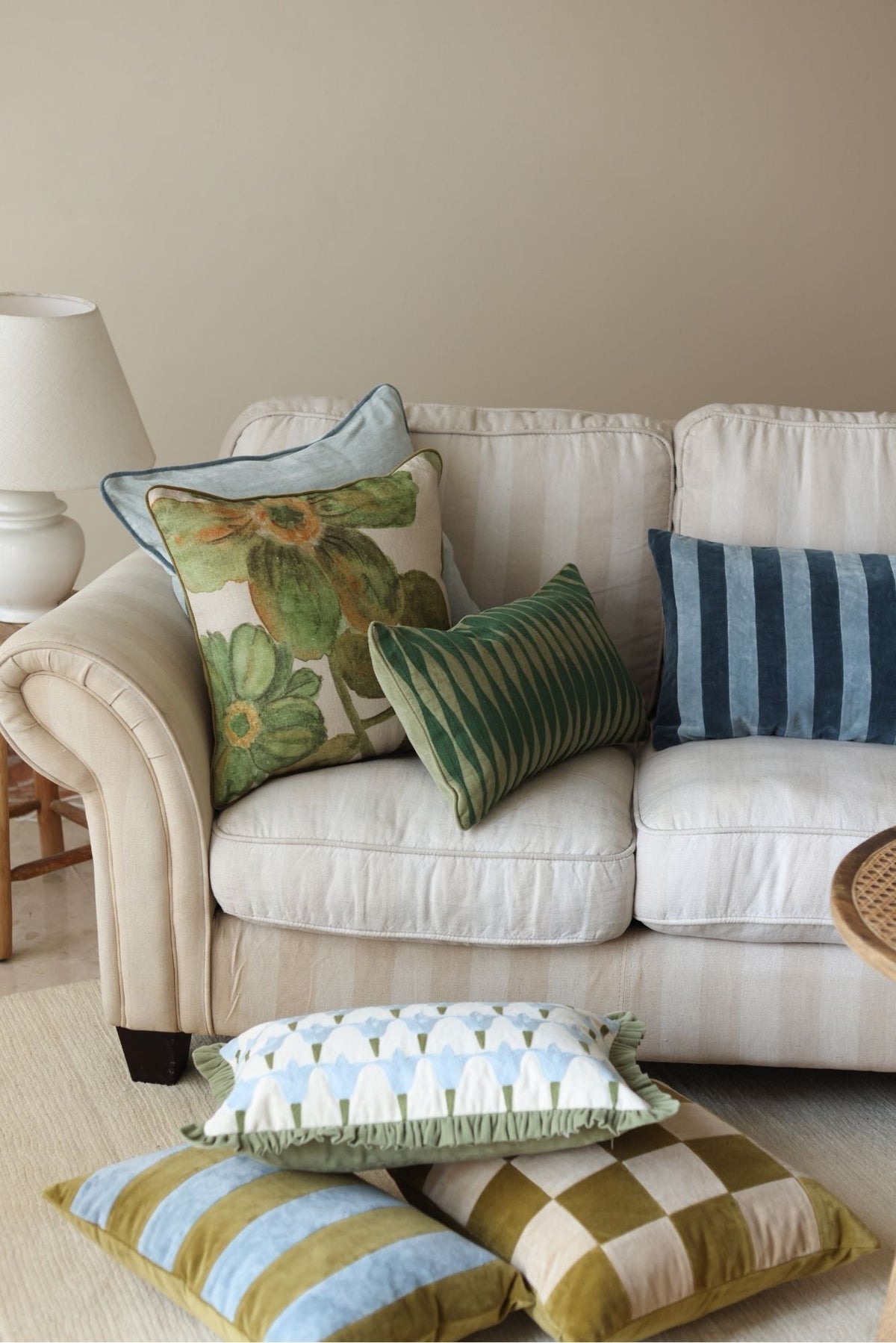 Tulip Light Blue Oblong Cushion Cover