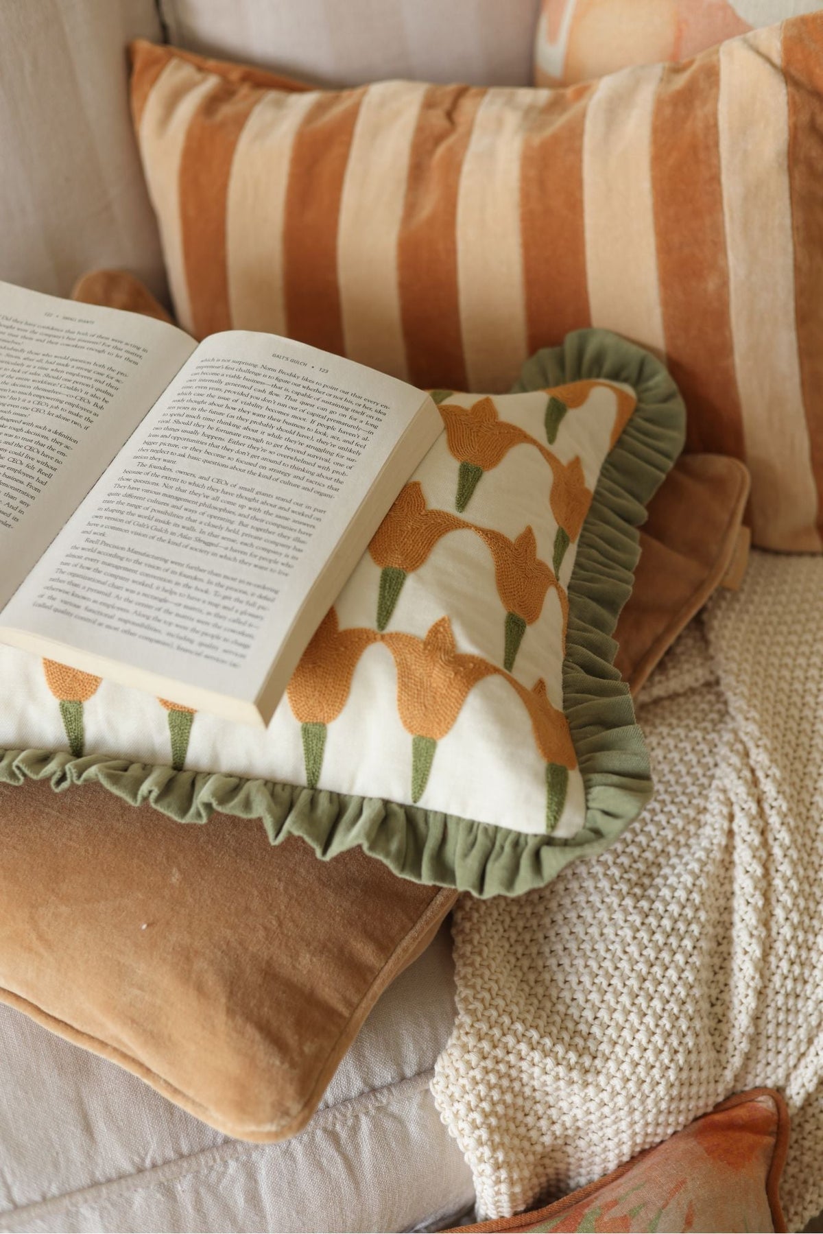 Tulip Peach Oblong Cushion Cover