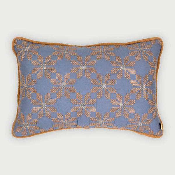Daisy Azure Oblong Cushion Cover