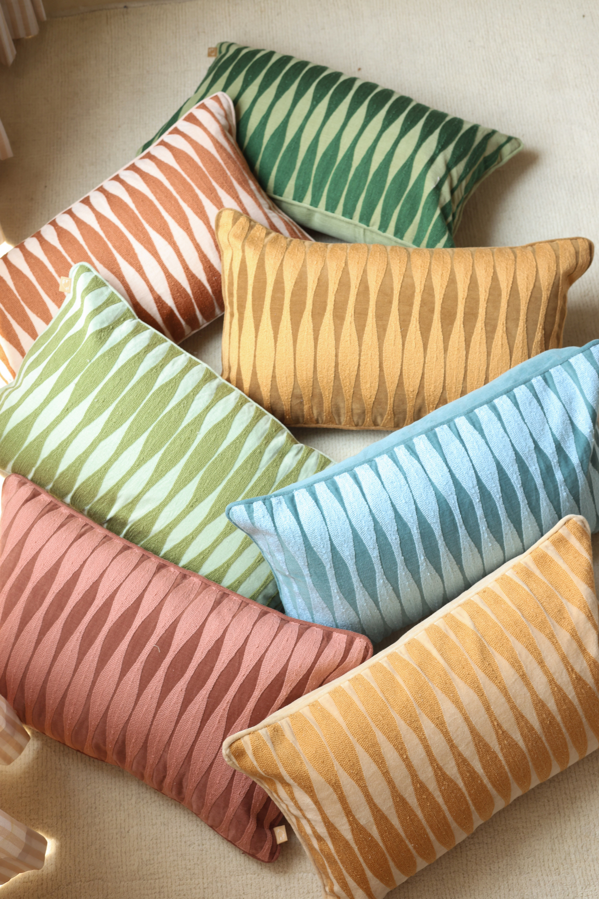 Ripple Peach Oblong Cushion Cover