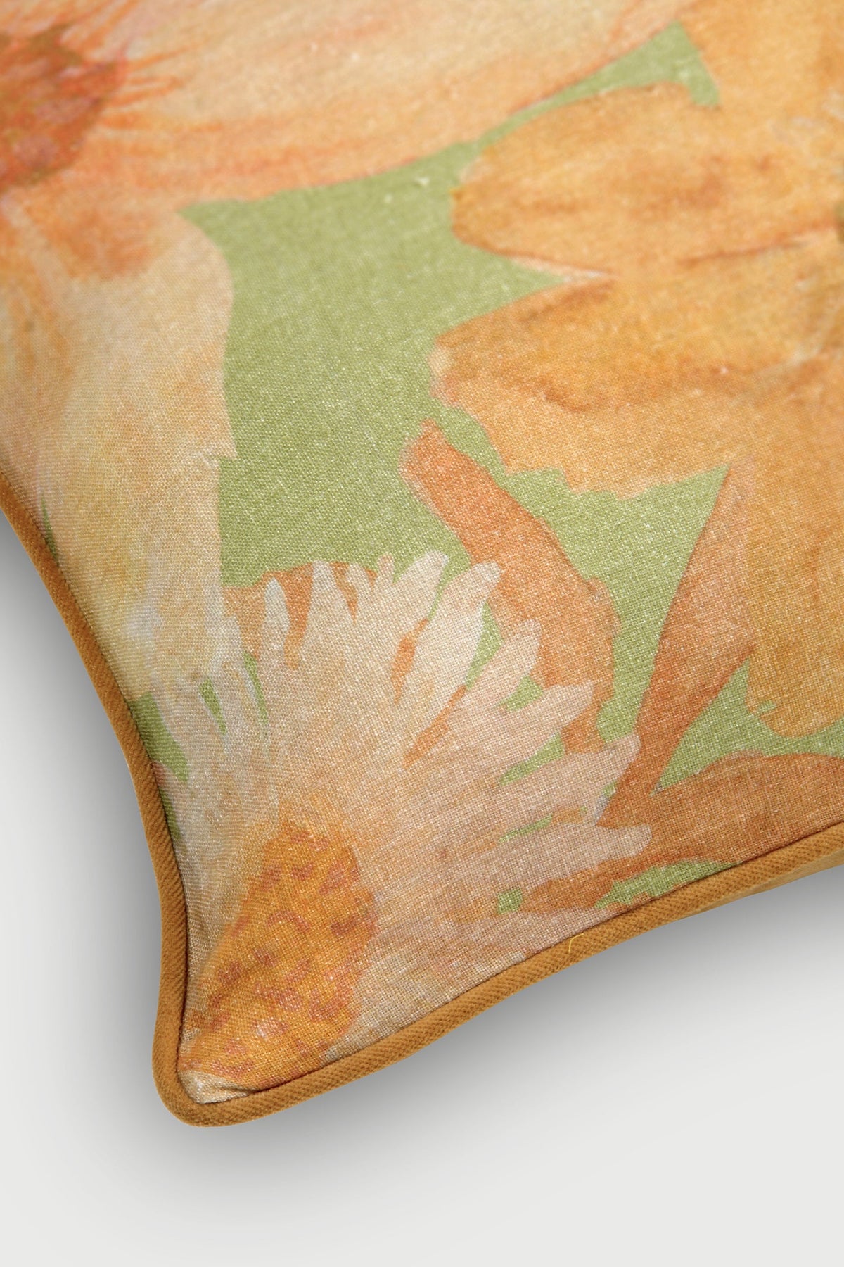 Wildflower Coral Linen Oblong Cushion Cover