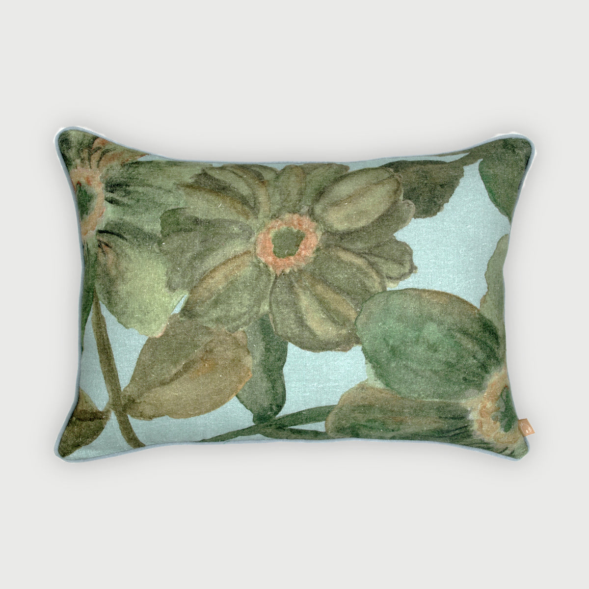 Wildflower Eucalyptus Linen Oblong Cushion Cover