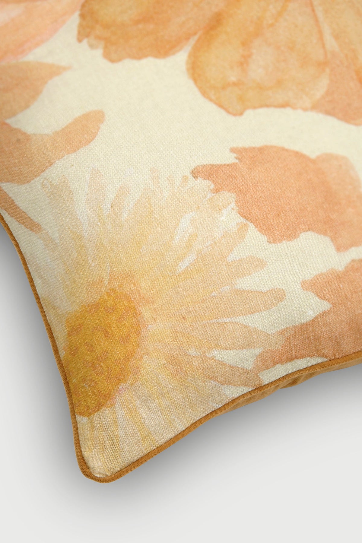 Wildflower Apricot Linen Cushion Cover