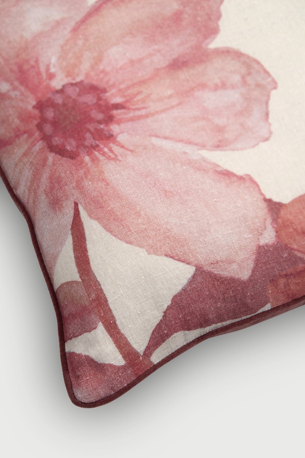 Wildflower Rose Linen Cushion Cover