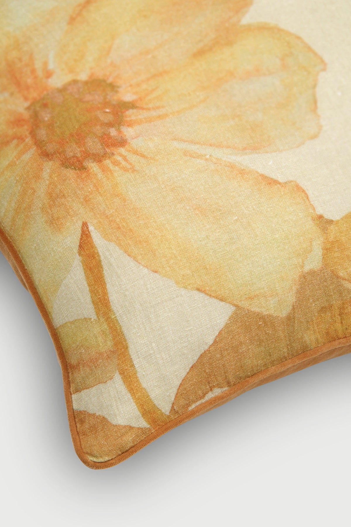 Wildflower Peach Linen Cushion Cover