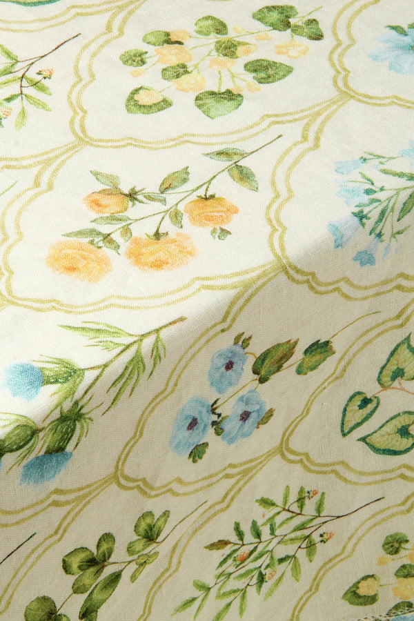 Eden Peach Linen Table Cover