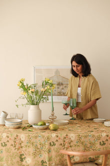Valley Peach Linen Table Cover