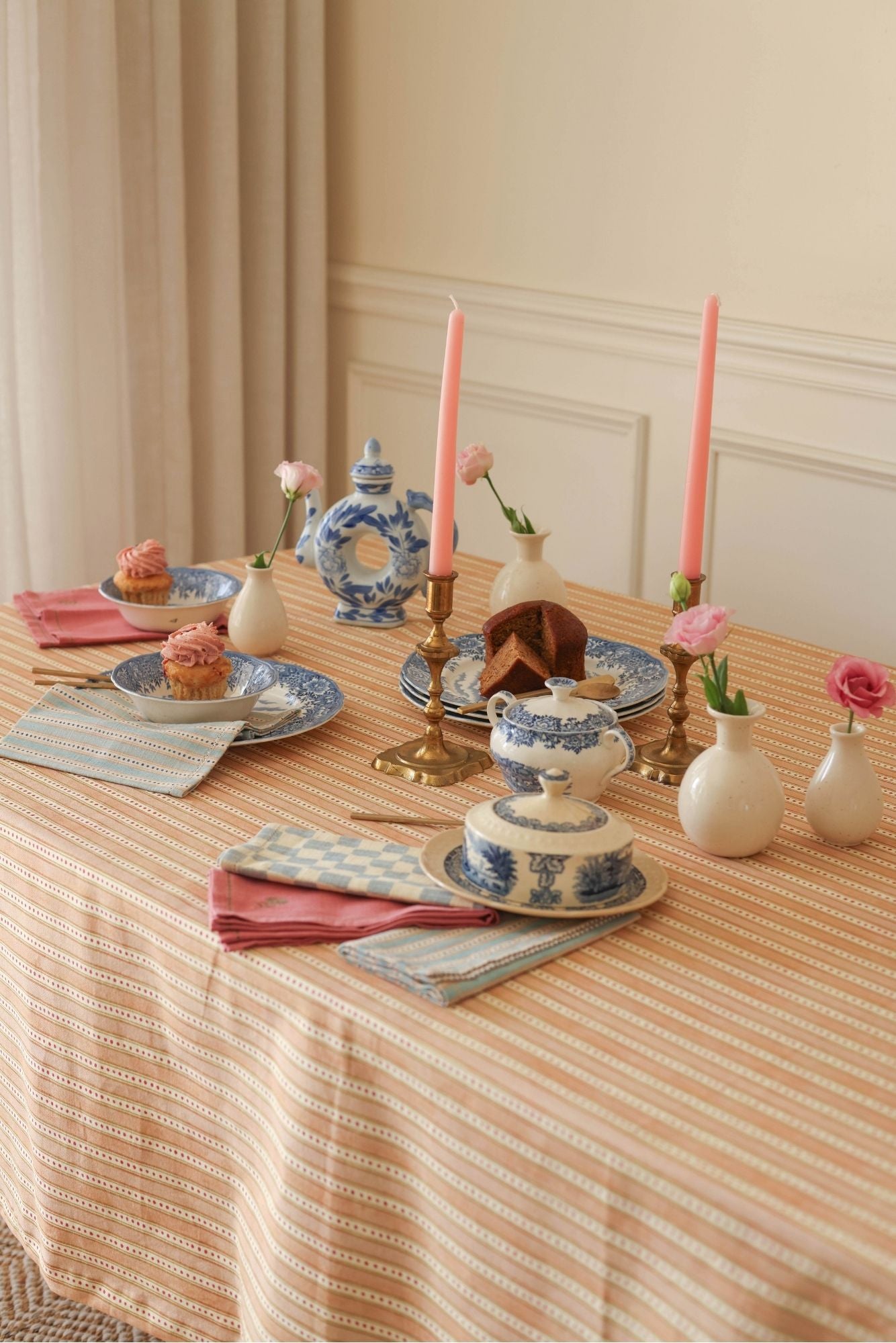 River Apricot Cotton Table Cover