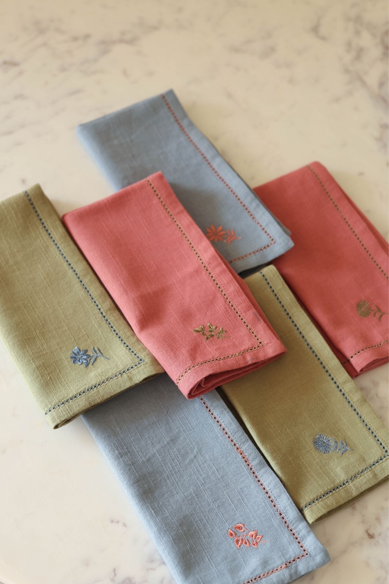 Thistle Moss Green Table Napkins-Set of 2