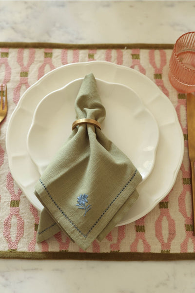 Thistle Moss Green Table Napkins-Set of 2