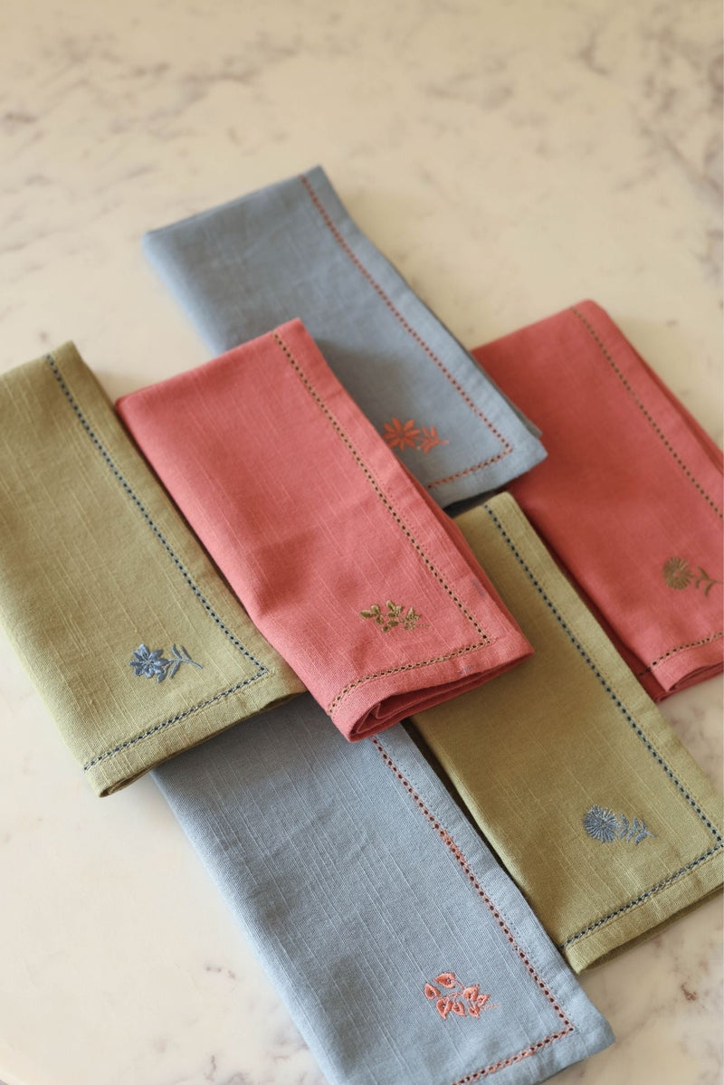 Thistle Soft Blue Table Napkins-Set of 2