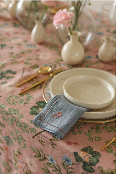Thistle Soft Blue Table Napkins-Set of 2