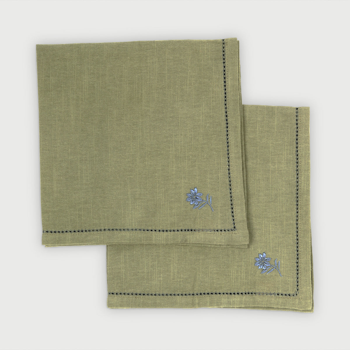 Thistle Moss Green Table Napkins-Set of 2