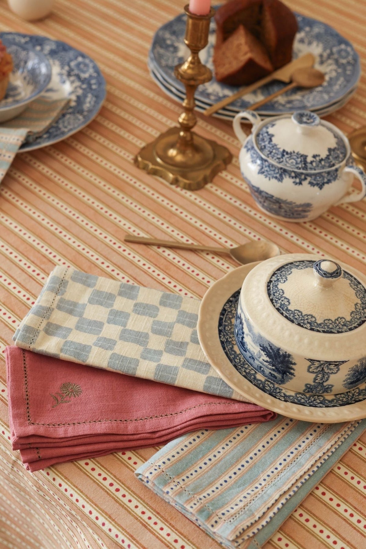 River Soft Blue Table Napkins-Set of 6