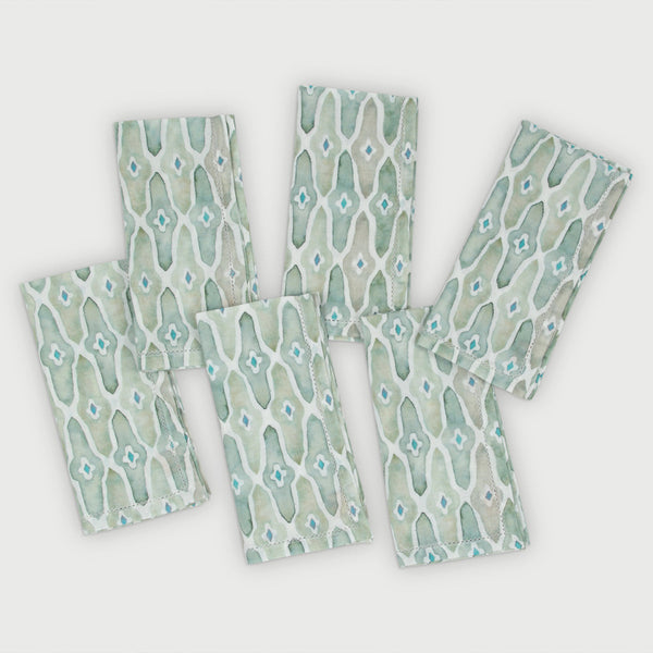 Mosaic Sage Gift Box-Napkins & Napkin Rings
