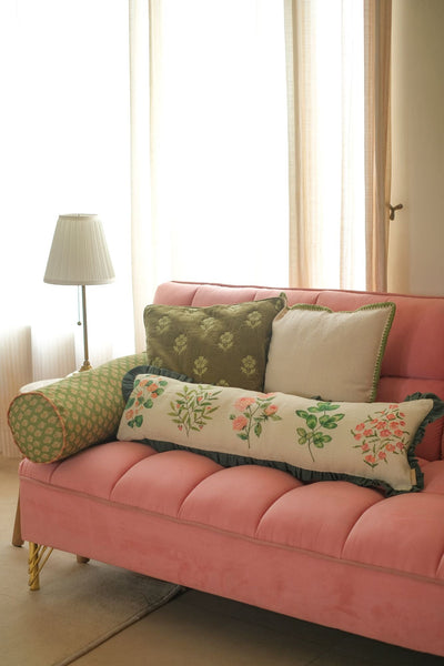 Fiora Ivory Linen Lumbar Cushion Cover