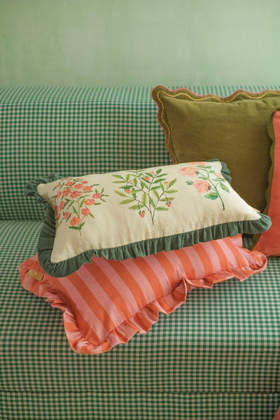 Fiora Ivory Linen Oblong Cushion Cover