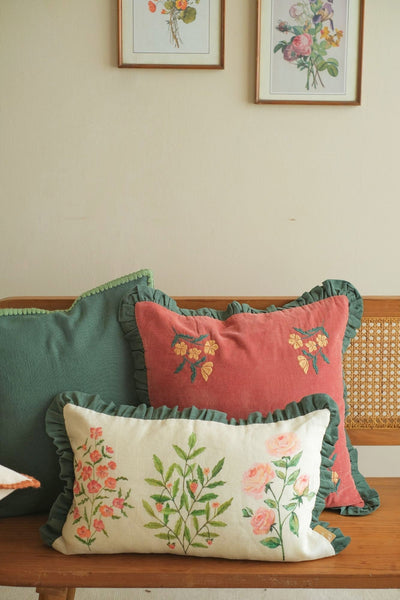 Fiora Ivory Linen Oblong Cushion Cover