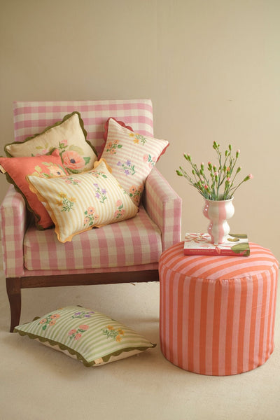 Rosalia Dusty Rose Linen Oblong Cushion Cover