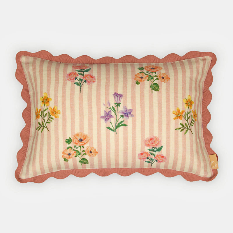 Rosalia Dusty Rose Linen Oblong Cushion Cover