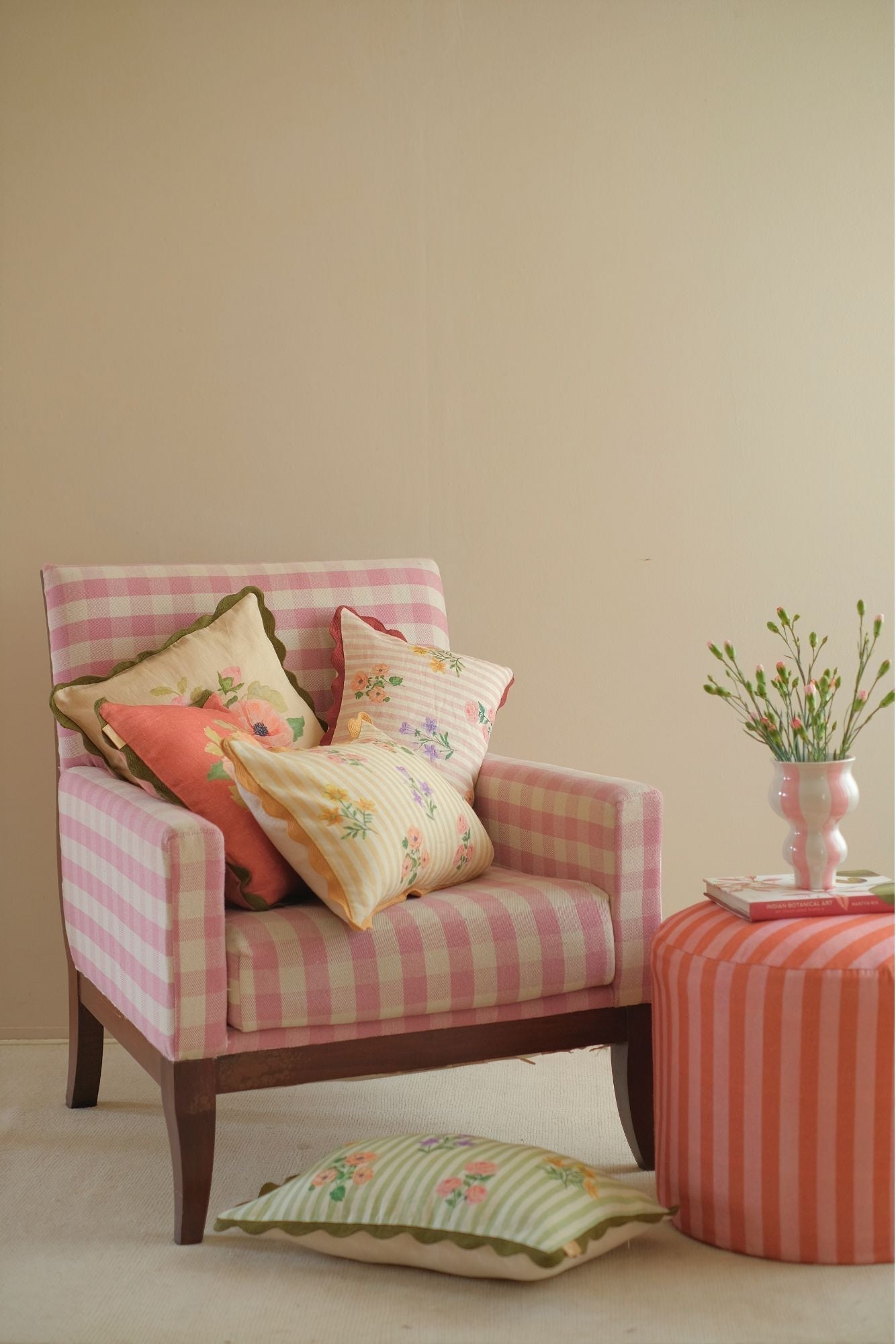 Rosalia Dusty Rose Linen Oblong Cushion Cover