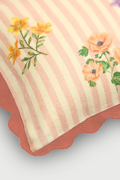 Rosalia Dusty Rose Linen Oblong Cushion Cover