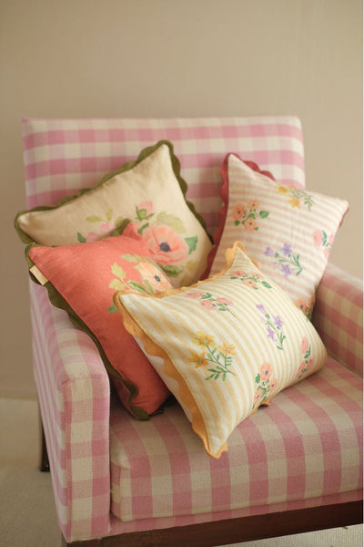 Rosalia Amber Linen Oblong Cushion Cover