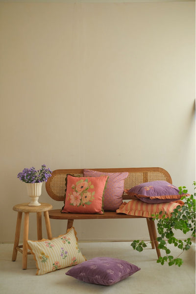 Annabella Carmine Linen Cushion Cover