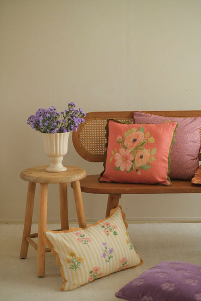 Annabella Carmine Linen Cushion Cover