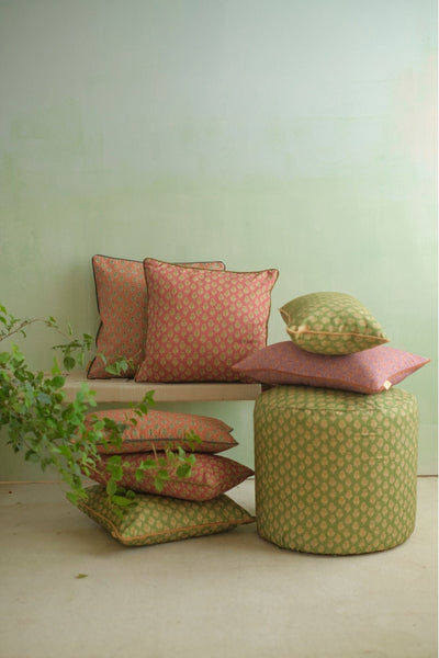Viola Carmine Cotton Cushion Cover