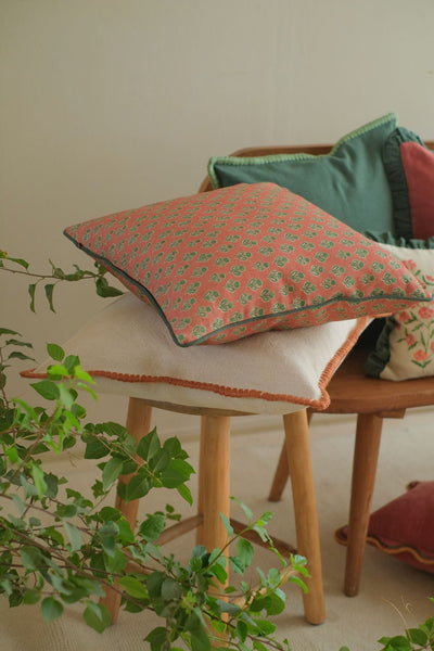 Viola Terracotta Cotton Cushion Cover