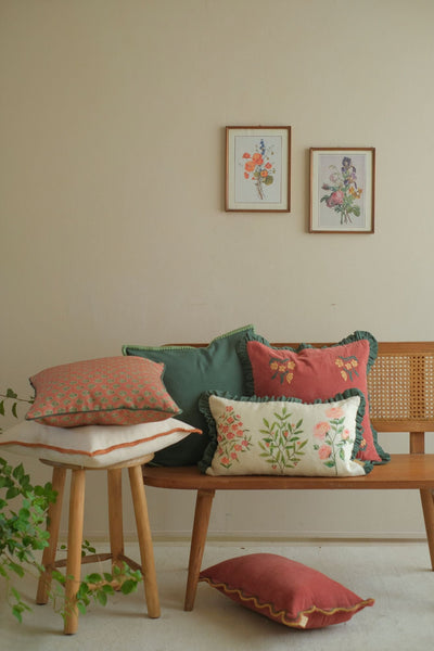 Viola Terracotta Cotton Cushion Cover