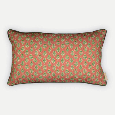 Viola Terracotta Cotton Oblong Cushion Cover