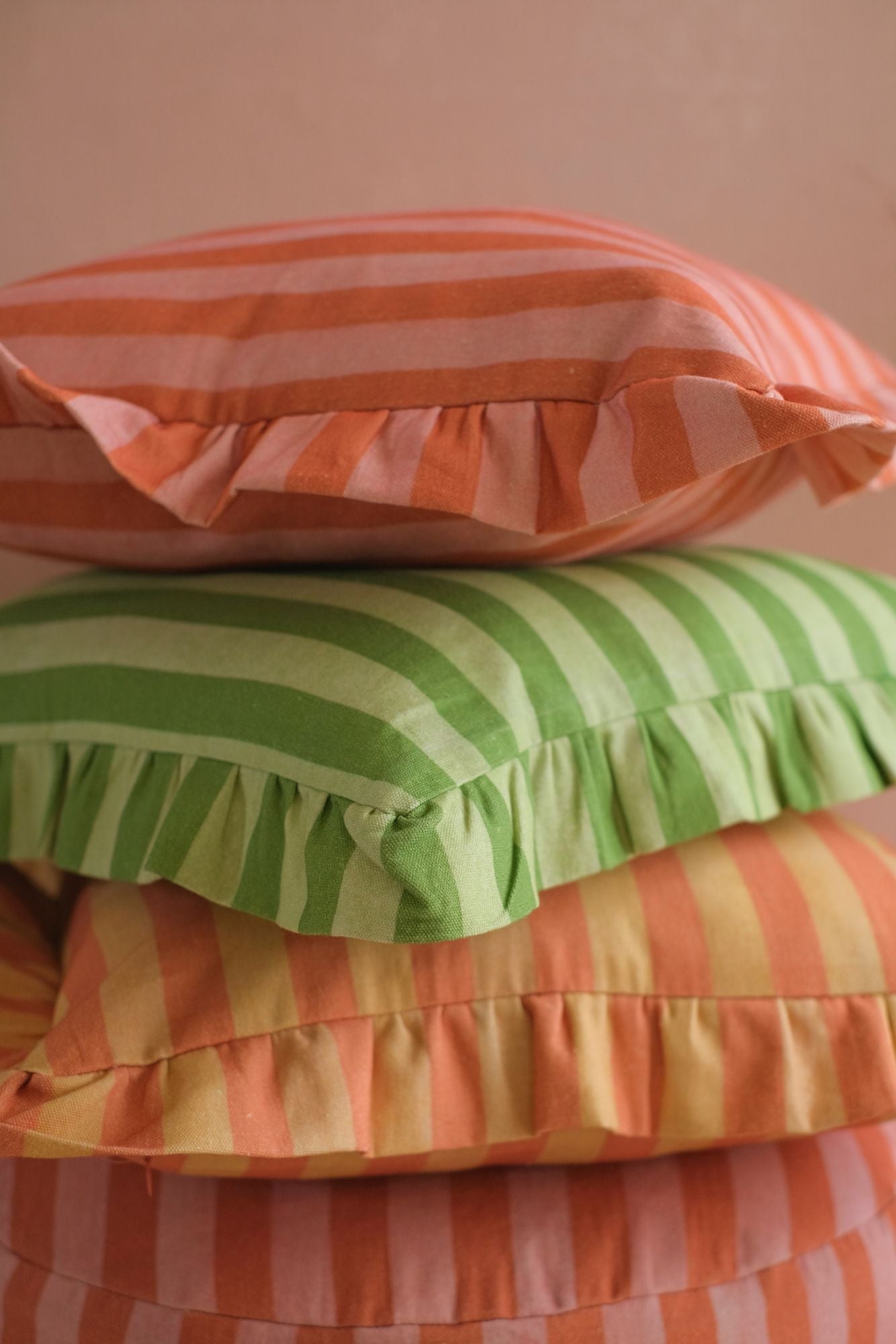 Linea Ruffle Amber Cotton Oblong Cushion Cover