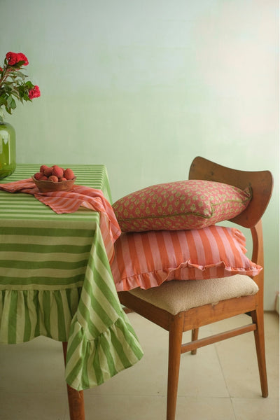 Linea Ruffle Dusty Rose Cotton Cushion Cover