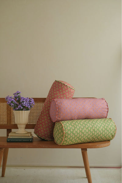 Viola Forest Green Cotton Bolster Cover