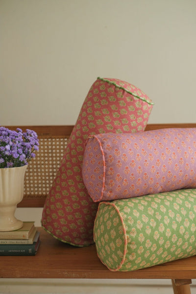 Viola Lavender Cotton Bolster Cover