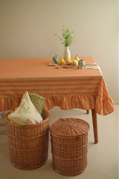 Linea Ruffle Amber Cotton Table Cover